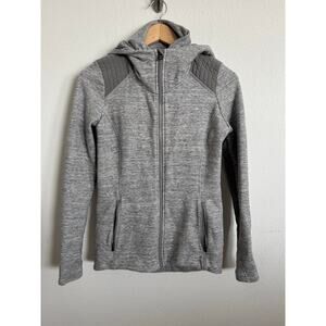 Athleta Womens Grey Hooded Full Zip Jacket Size Small Workout